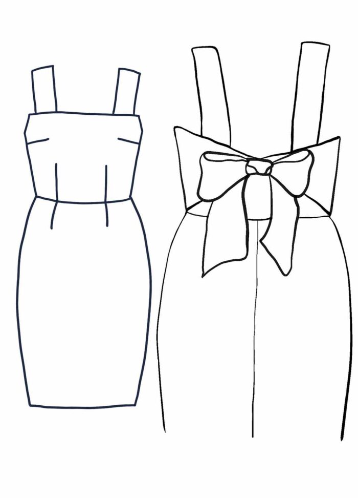 Design your own: Pencil Back-Bow Strap Dress - Image 1