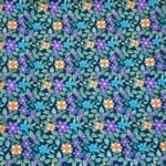 Fabric Ref 5586 - Teal Floral Crepe Satin