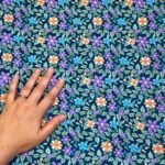 Fabric Ref 5586 - Teal Floral Crepe Satin - Image 3