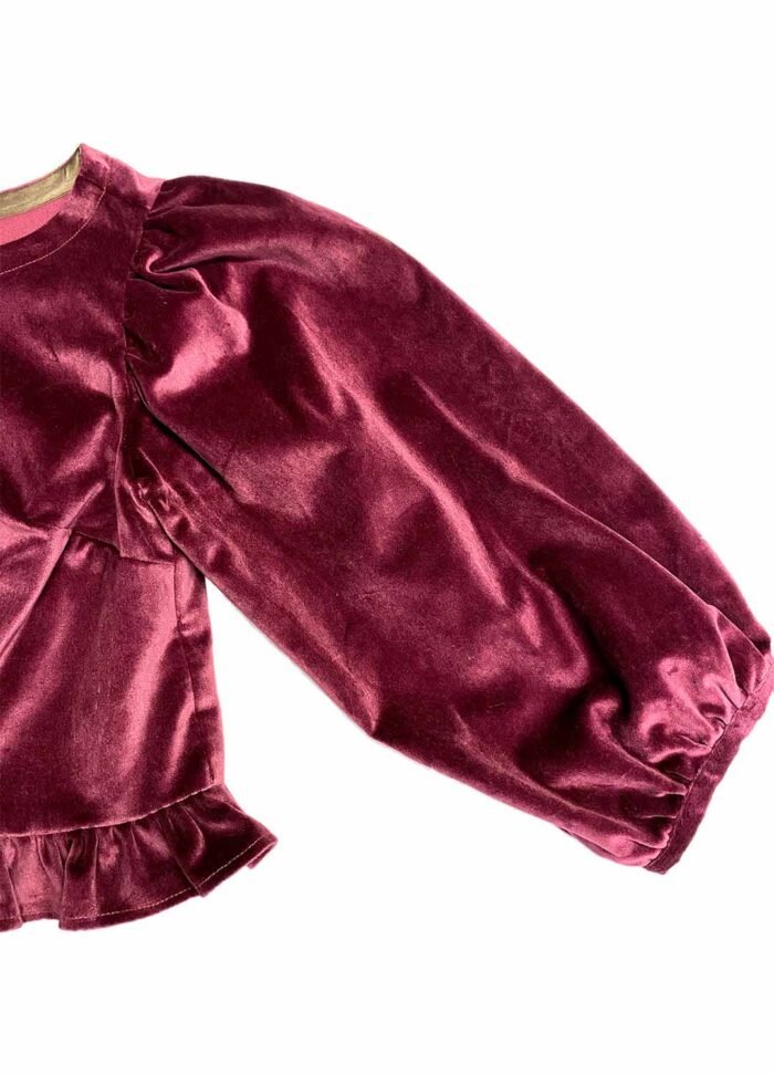 Berry velvet crop top - ref 218 - Resale item - Approx UK 12-14 - Image 2