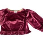 Berry velvet crop top - ref 218 - Resale item - Approx UK 12-14