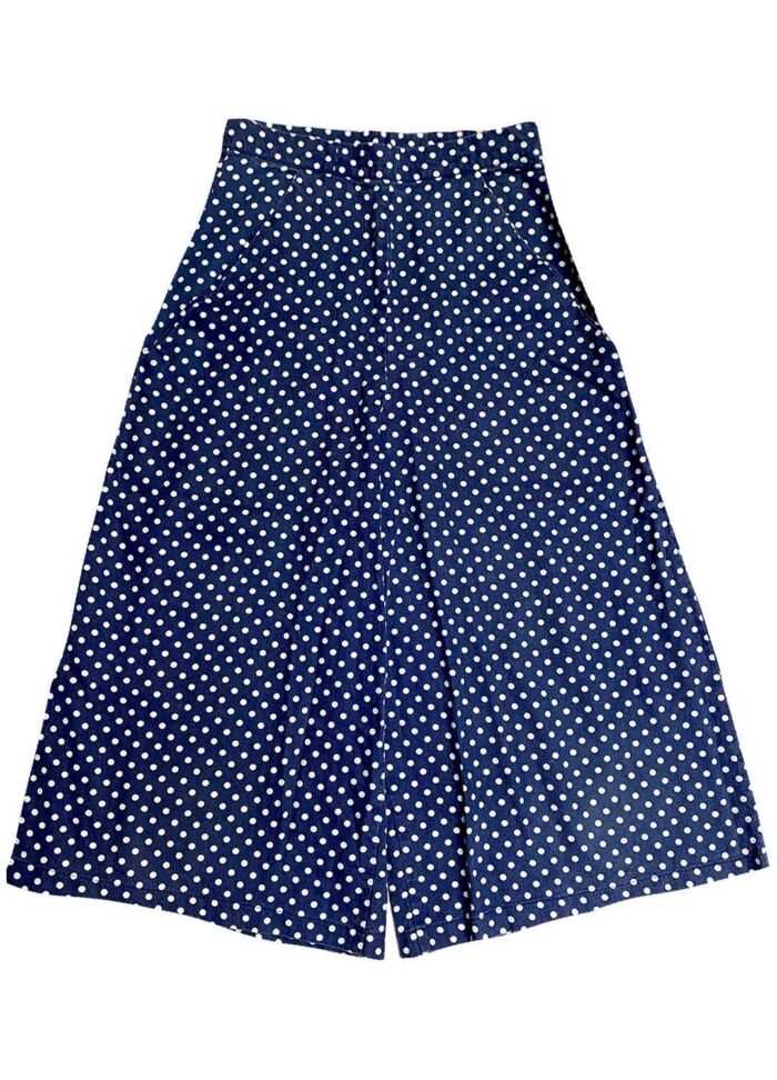 Blue spot textured cotton Culottes - ref 223 - Resale item - Approx 10-12 - Image 1