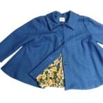 Blue trapeze coat - ref 206 - Resale item - Approx UK 14-16