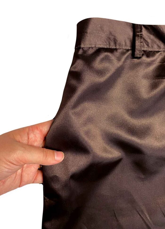 Brown satin wrapover wide leg trouser two piece - ref 220/221 - Resale item - Approx UK 12-14 - Image 5
