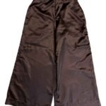 Brown satin wide leg trousers - ref 221 - Resale item - Approx UK 12-14