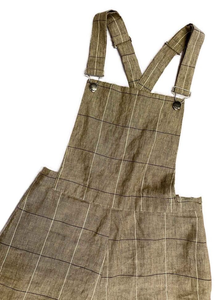 Brown Check Dungarees - ref 216 - Resale item - Approx 12-14 - Image 3