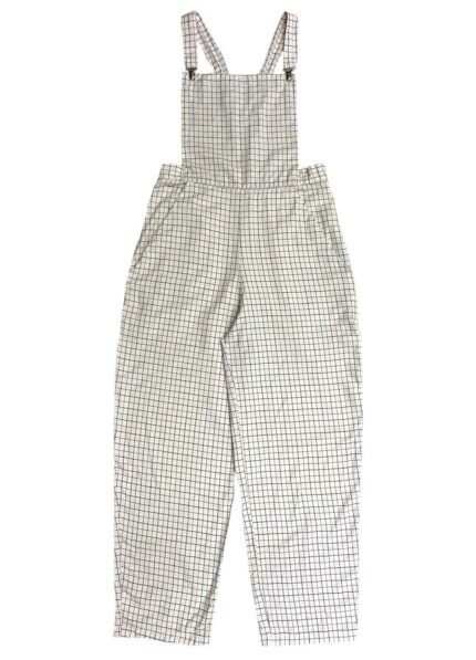 Cream Check Dungarees - ref 229 - Resale item - Approx 12-14