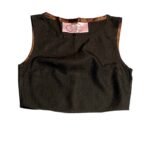 Dark Brown Stripe Wool Crop Top - Ref 236 - Resale item - Approx UK 10-12