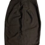 Dark Brown Pinstripe Wool Pencil Skirt – ref 235 – Resale item – Approx UK 10-12