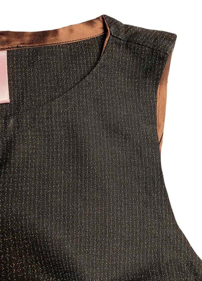 Dark Brown Stripe Wool Pencil Skirt Two Piece - Ref 235/236 - Resale item - UK 10-12 - Image 2