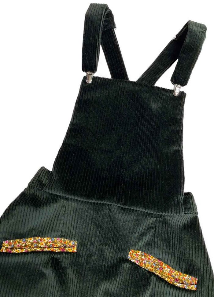 Dark green corduroy cotton dungaree-mini - ref 214 - Resale item - Approx UK 12-14 - Image 2