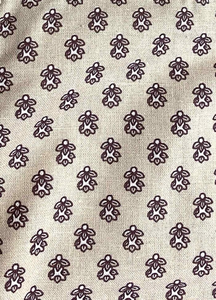 Beige floral patterned cotton crop top - ref 233 - Resale item - Approx UK 10-12 - Image 2