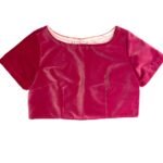 Pink velvet crop top - ref 209 - Resale item - Approx UK 10-12