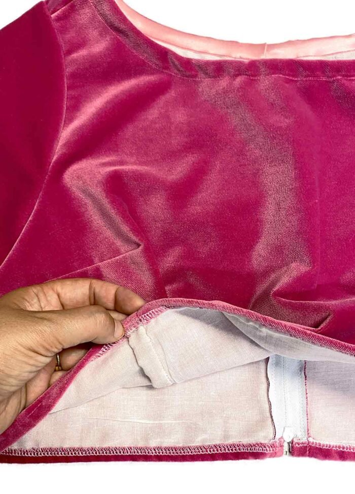 Pink velvet crop top - ref 209 - Resale item - Approx UK 10-12 - Image 3