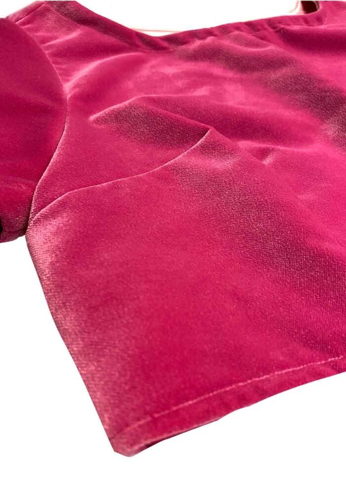 Pink velvet crop top - ref 209 - Resale item - Approx UK 10-12 - Image 2