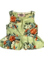 Green floral patterned cotton pencil skirt two piece - Ref 226/227 - Resale item - UK 10-12 - Image 2