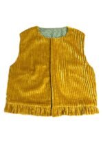Yellow Corduroy Cropped Jacket - ref 217 - Resale item - Approx UK 12-14