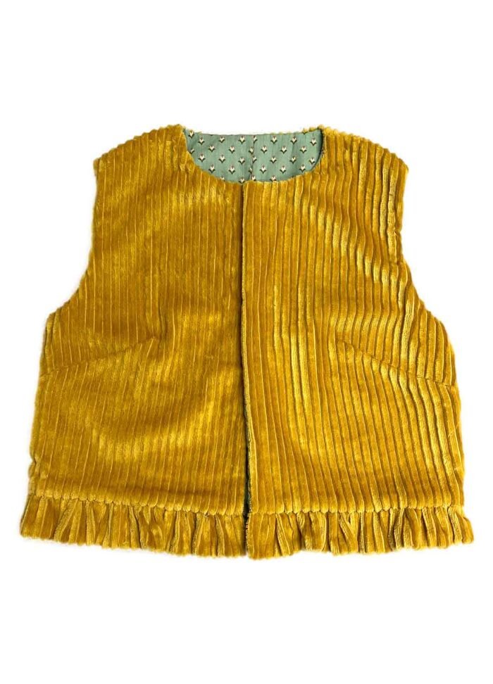 Yellow Corduroy Cropped Jacket - ref 217 - Resale item - Approx UK 12-14 - Image 1