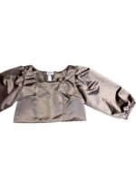 Taupe textured satin crop top - ref 219 - Resale item - Approx UK 12-14