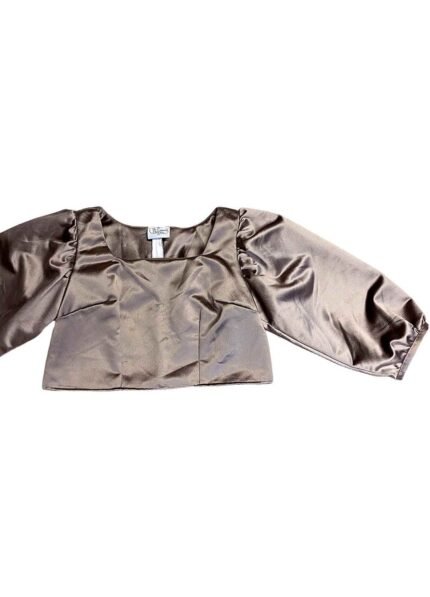 Taupe textured satin crop top - ref 219 - Resale item - Approx UK 12-14
