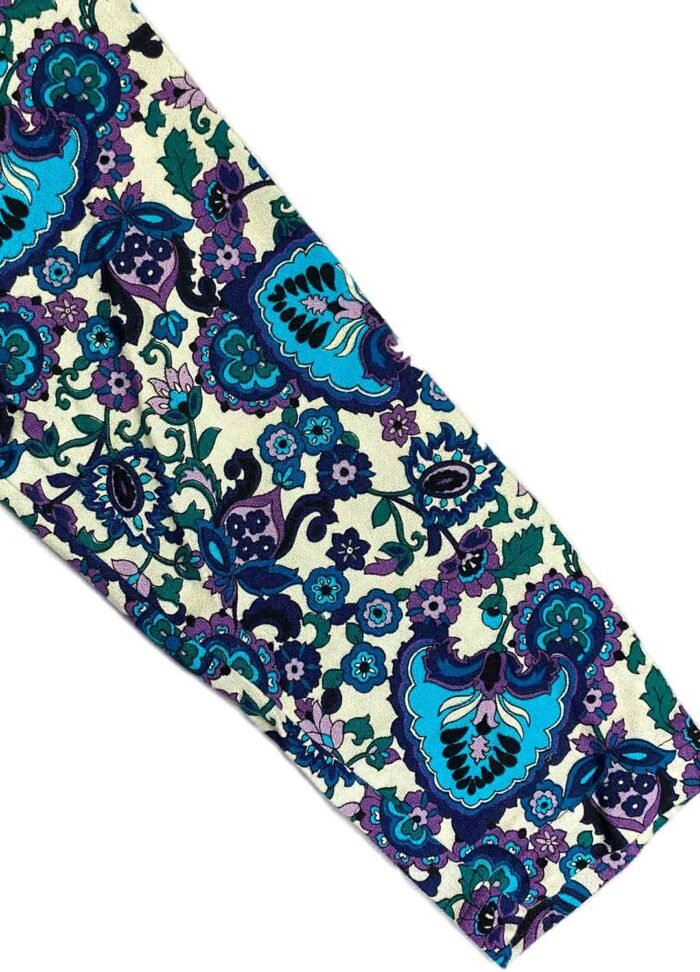 Blue floral cotton crop top - ref 232 - Resale item - Approx UK 10-12 - Image 2