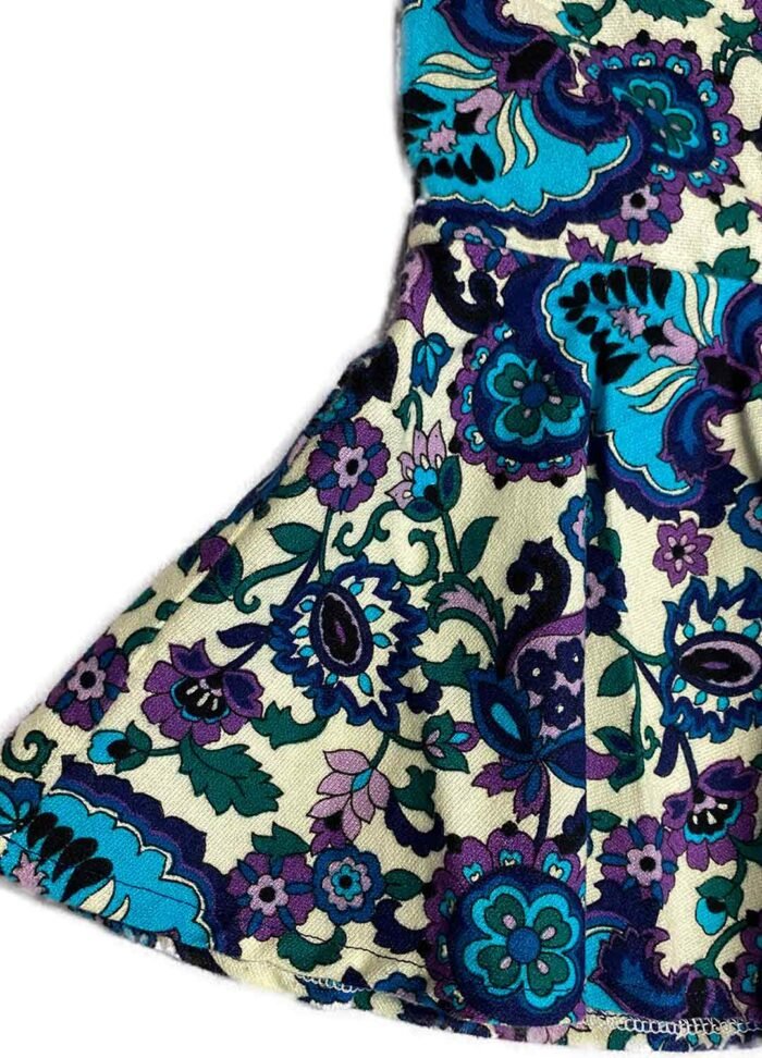 Blue floral cotton crop top - ref 232 - Resale item - Approx UK 10-12 - Image 3