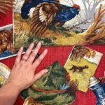 Fabric Ref 2024 - Bird Vintage Barkcloth Cotton - Image 2