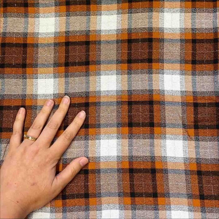 Fabric Ref 5724 - Check Viscose Mix with Lamé Stripe - Image 3