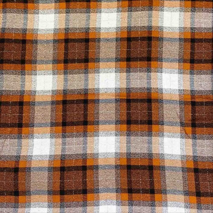 Fabric Ref 5724 - Check Viscose Mix with Lamé Stripe - Image 1