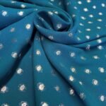 Fabric Ref 5852 - Teal Spot Crepe Synthetic Mix