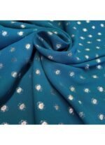 Fabric Ref 5852 - Teal Spot Crepe Synthetic Mix