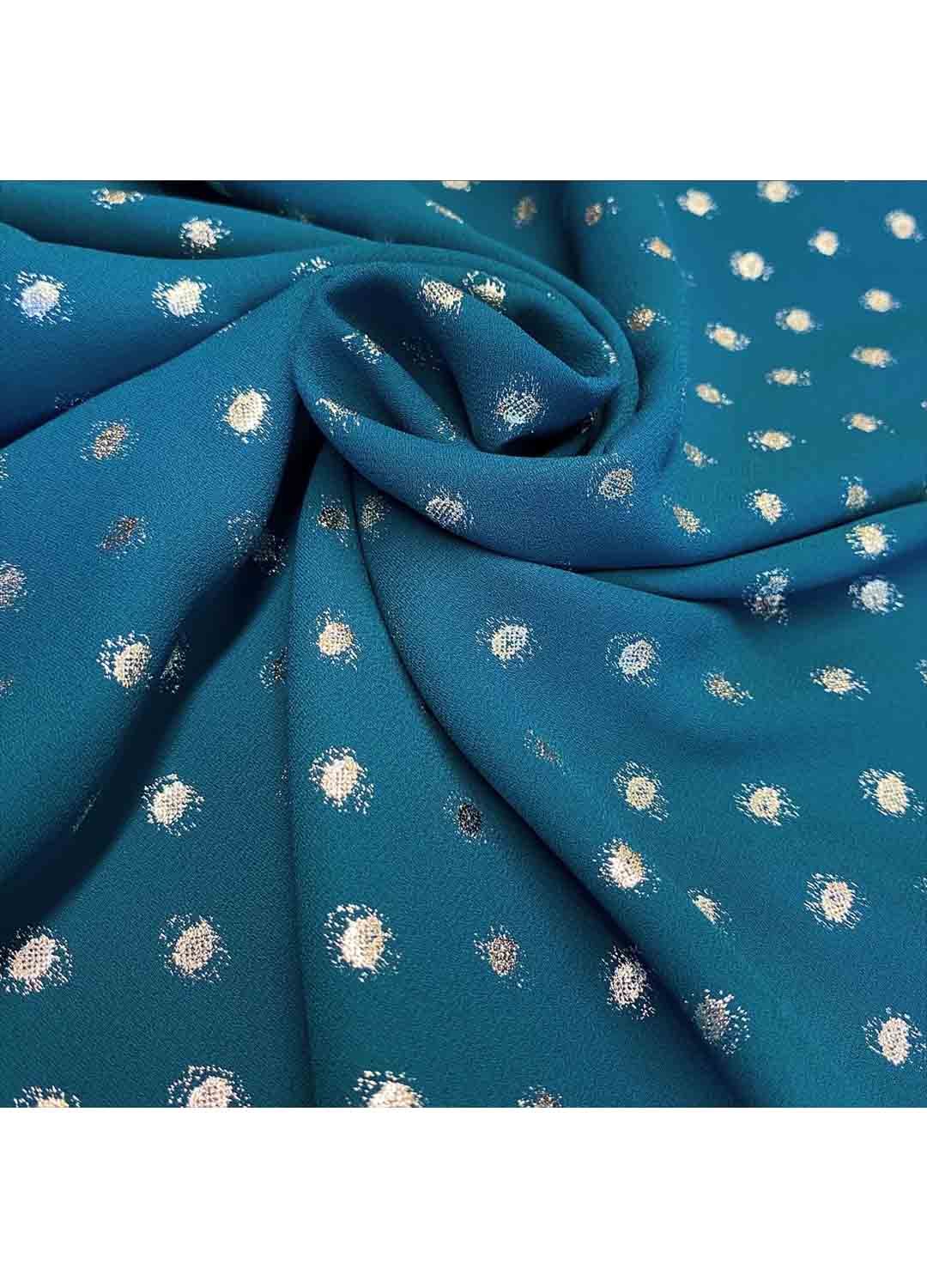 5852 Fabric Ref 5852 - Teal Spot Crepe Synthetic Mix - Image 1