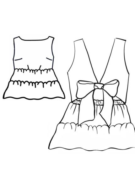 Design your own: Back-Bow Tiered top With Elastic Waist