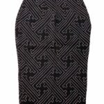 Geometric Monocrome Brocade Pencil Skirt – ref 251 – Resale item – Approx UK 10-12