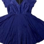 Blue Silk Skater Dress - ref 248 - Resale item - Approx UK 14-16
