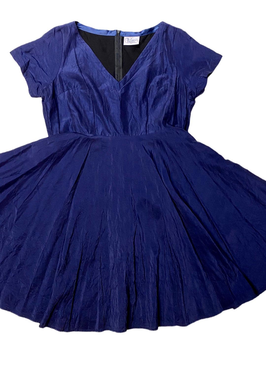 Blue Silk Skater Dress - ref 248 - Resale item - Approx UK 14-16 Blue Silk Skater Dress - ref 248 - Resale item - Approx UK 14-16 - Image 1