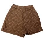Brown abstract print cotton shorts - ref 244 - Resale item - Approx UK 10-12