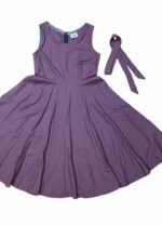 Purple linen-viscose Skater Dress - ref 265 - Resale item - Approx UK 12-14 - Image 2
