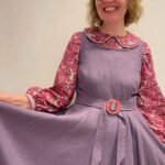 Purple linen-viscose Skater Dress - ref 265 - Resale item - Approx UK 12-14