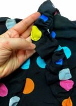 Black polkadot cotton tee - ref 263 - Resale item - Approx UK 22-24 - Image 2